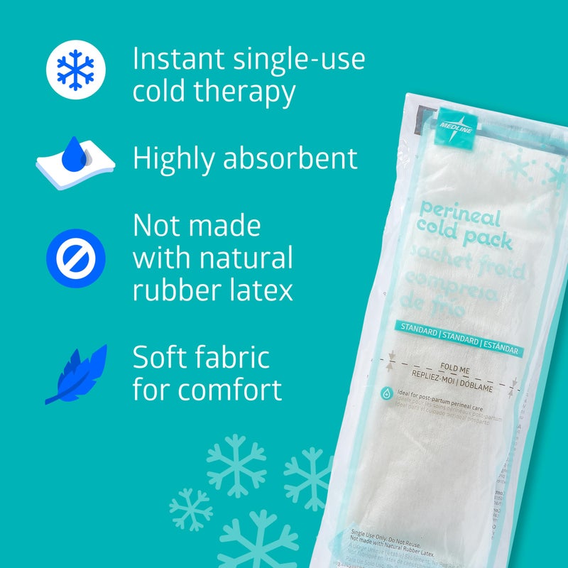 Medline Perineal Cold Packs for Postpartum Care, Absorbent Pad is 4.5" x 14.25" Perfect for your After Delivery Postpartum Essentials Kit - Each - Image 4